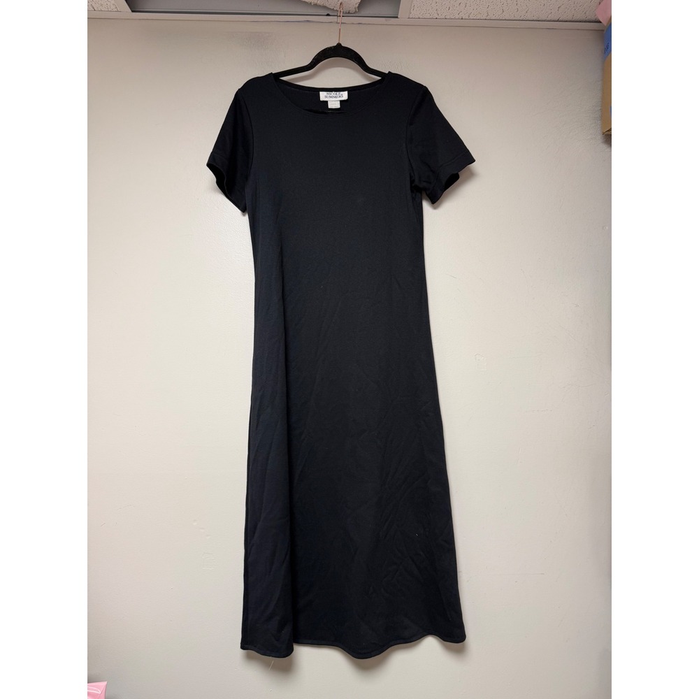Nicole Summers Maxi Dress Womens XS Black Excellent Short Sleeve‎ Knit USA Made